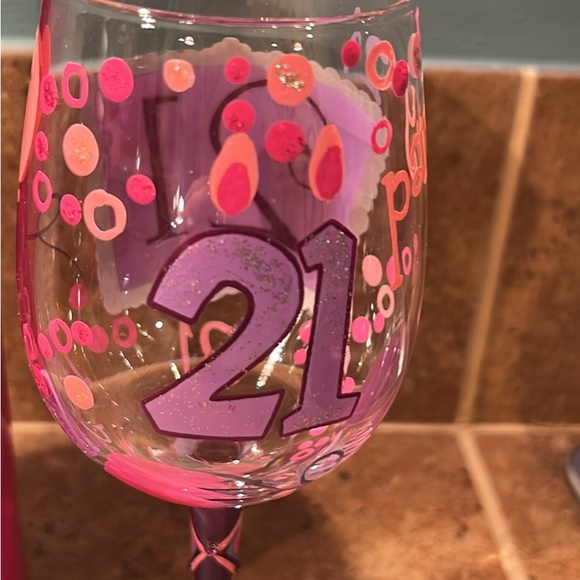 Lolita 21st Celebration Wine Glass - Pink and Purple - Picture 5 of 5